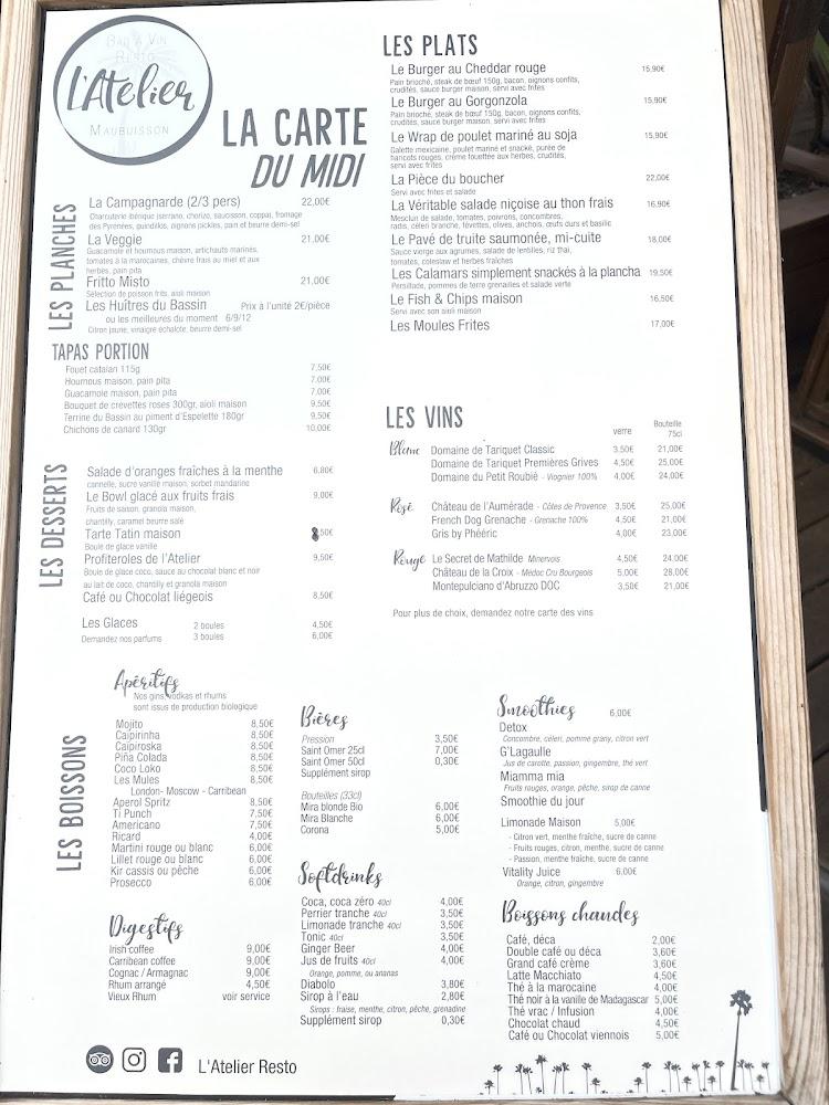 L'Atelier Resto - Menu Image 2