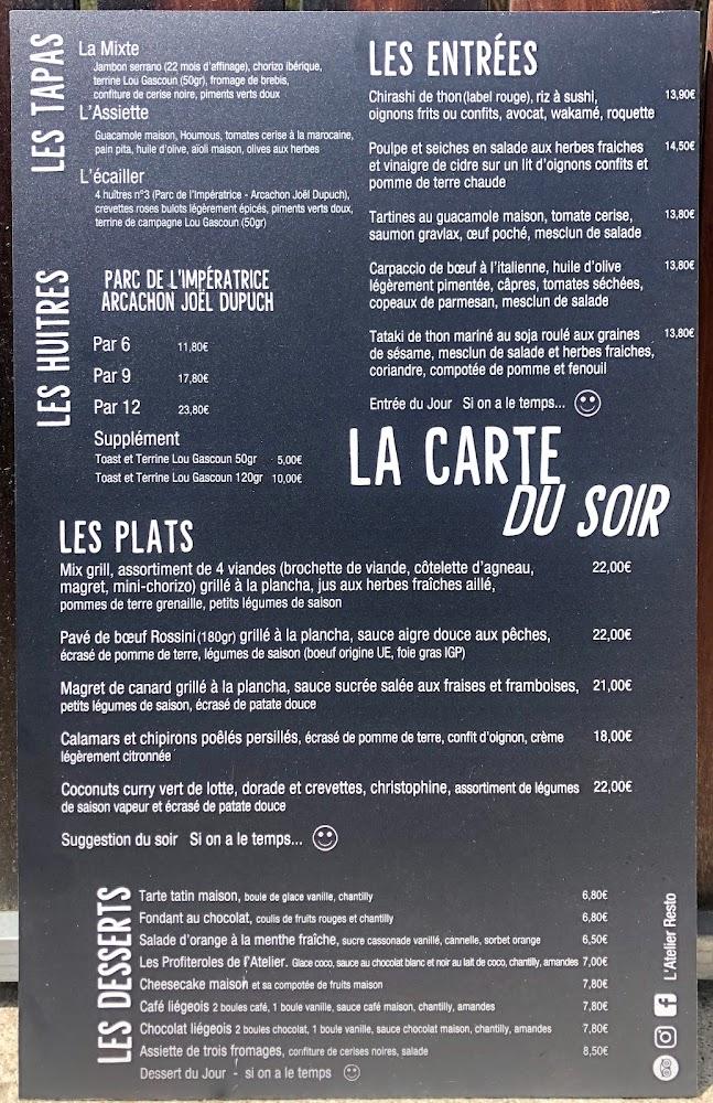 L'Atelier Resto - Menu Image 4